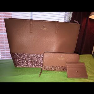 Kate Spade Tote, Wallet, and Card Holder Set